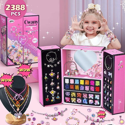 🎁 Charm Bracelet Making Kit - Includes Beads & Tools, Creative Fun for Kids/Adults, Perfect Gift Idea 👧📦