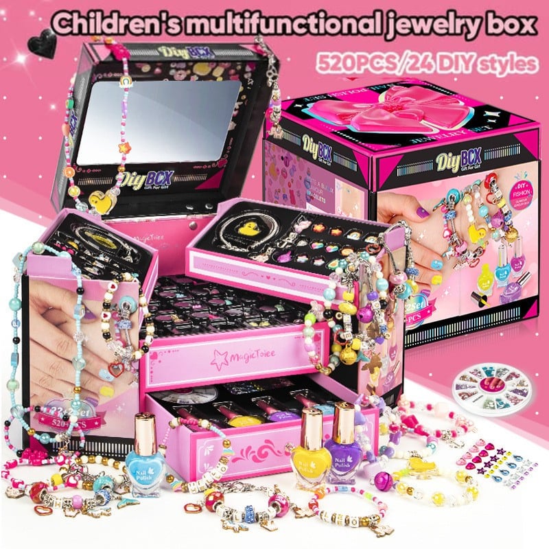 🎁 Charm Bracelet Making Kit - Includes Beads & Tools, Creative Fun for Kids/Adults, Perfect Gift Idea 👧📦