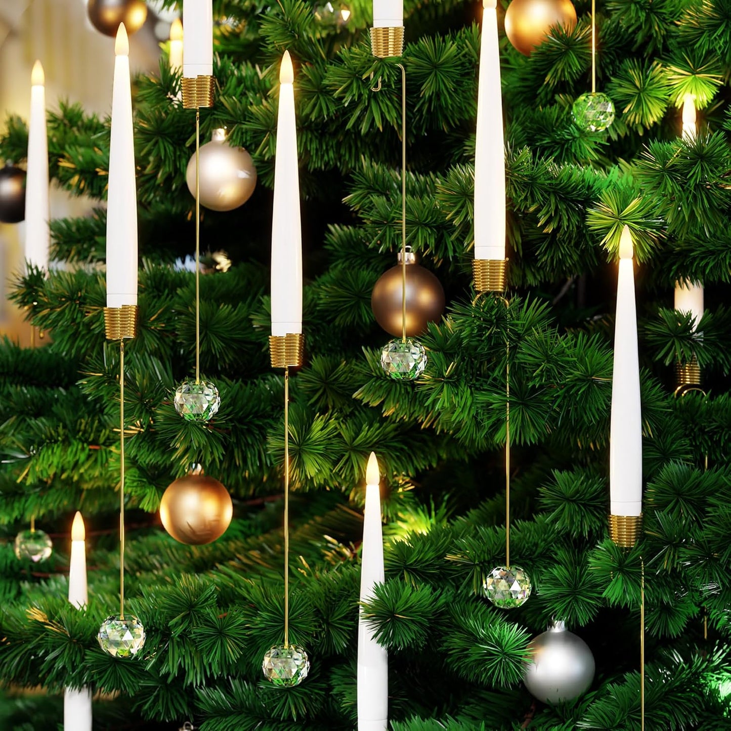 🎁🎄Прозрачна кристална топка LED коледна елха свещ🕯️