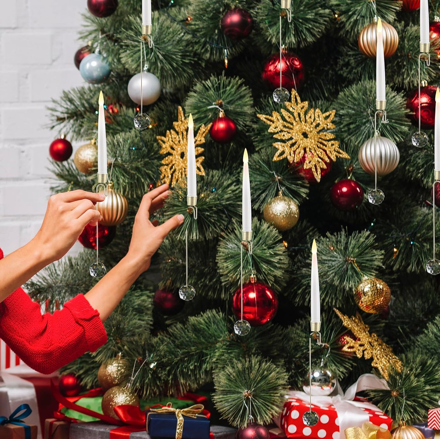 🎁🎄Прозрачна кристална топка LED коледна елха свещ🕯️