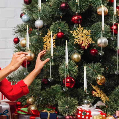 🎁🎄Прозрачна кристална топка LED коледна елха свещ🕯️