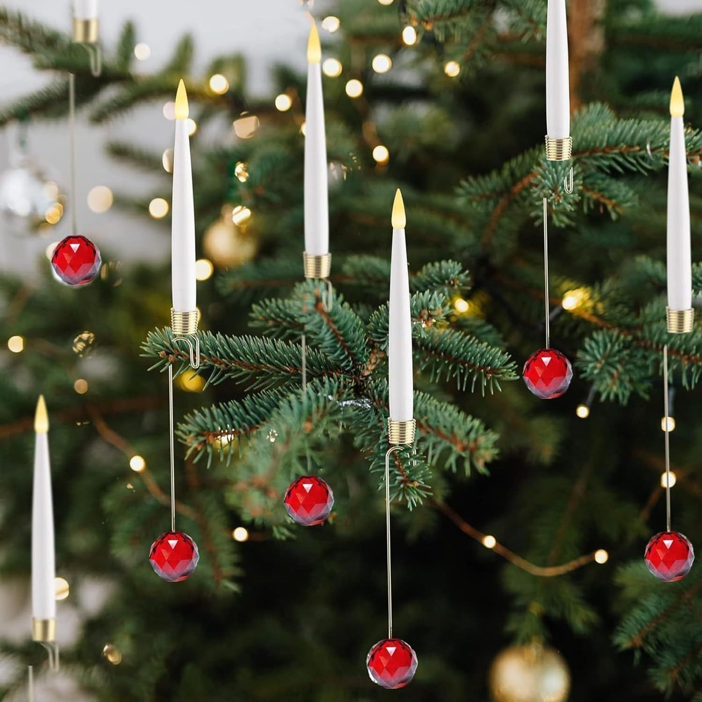 🎁🎄Прозрачна кристална топка LED коледна елха свещ🕯️