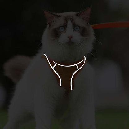 🐱Отразяваща котешка каишка с повод против бягство✨