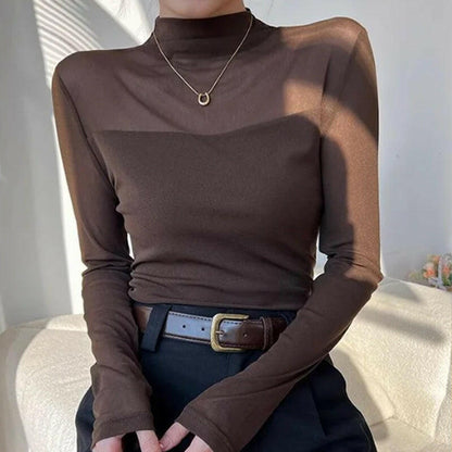 🎉Women's Sparkle Mesh Sheer Long Sleeve Ruched Top🌸