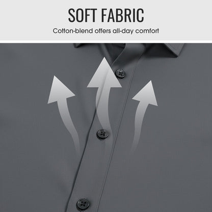 📢📢50% OFF !!!⏰Men's Solid Color Lapel Long Sleeve Button-Down Shirts
