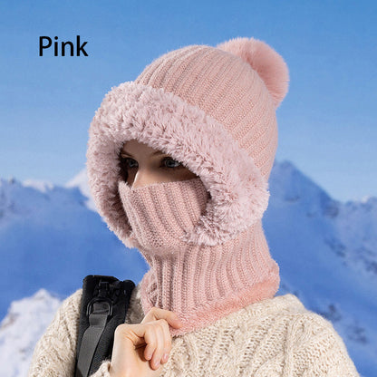 🔥Women's Winter One-Piece Knitted Beanie Scarf Mask