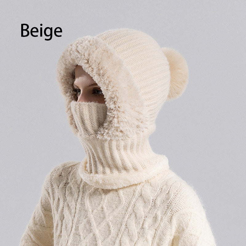 🔥Women's Winter One-Piece Knitted Beanie Scarf Mask