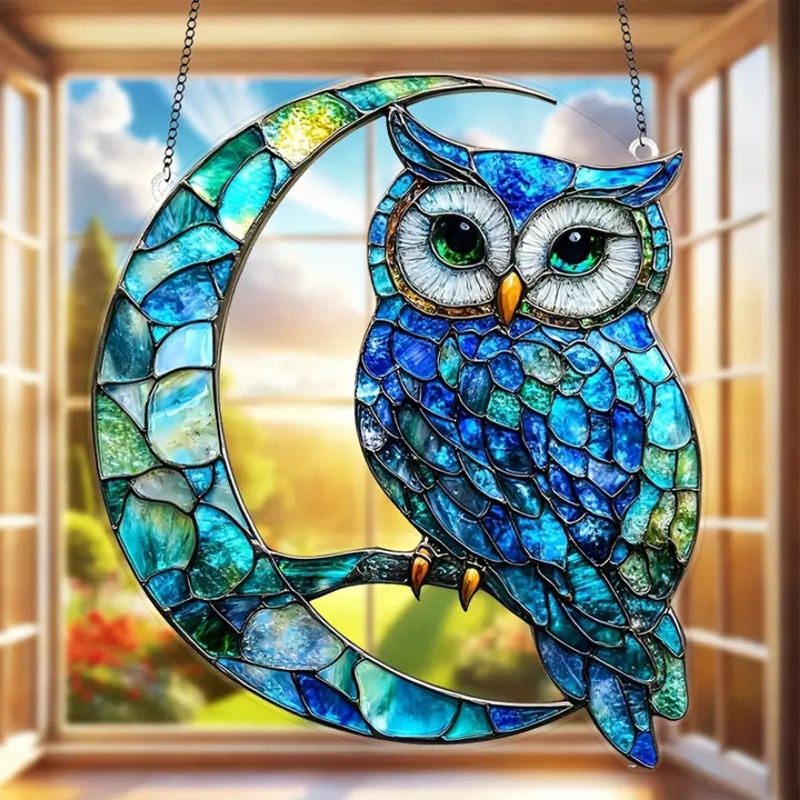 🦜Витраж птица прозорец виси