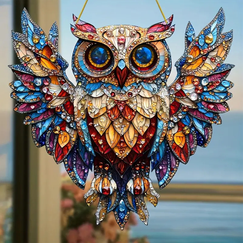 🦜Витраж птица прозорец виси