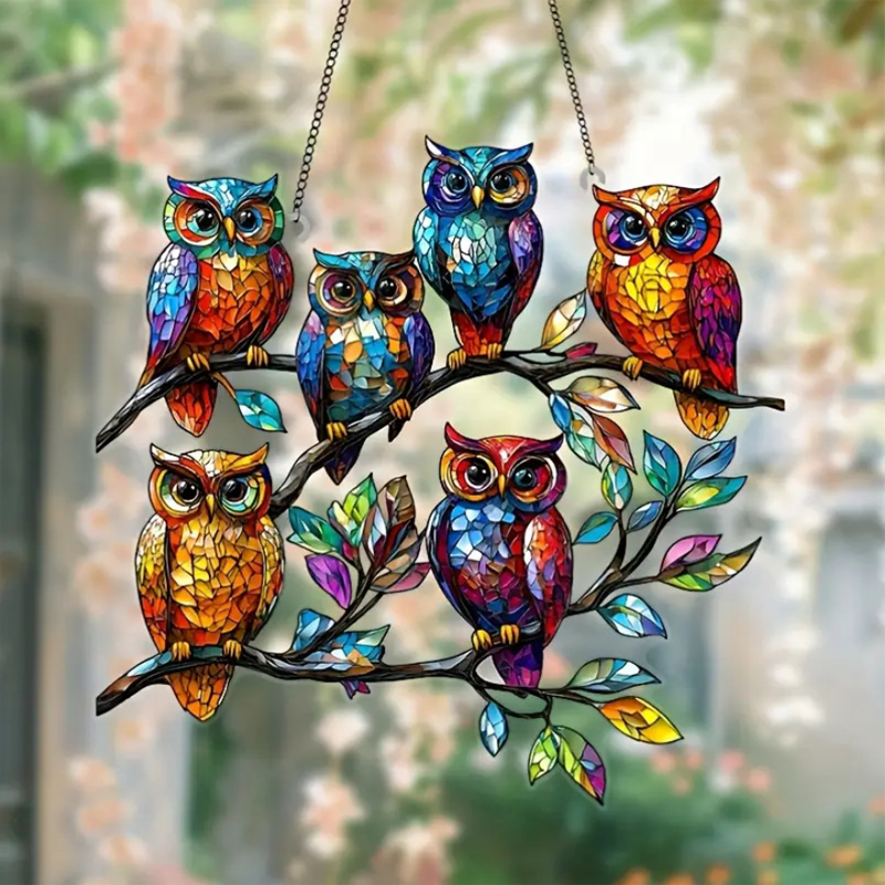 🦜Витраж птица прозорец виси