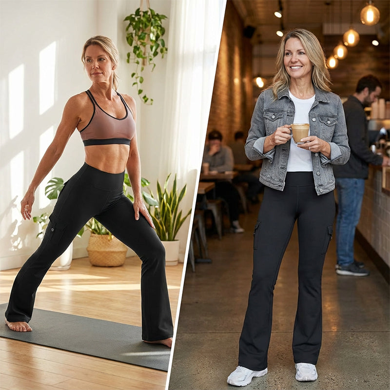 🌸Hot Sale 50% OFF👖Women's High-Waist Flare Yoga Cargo Trousers