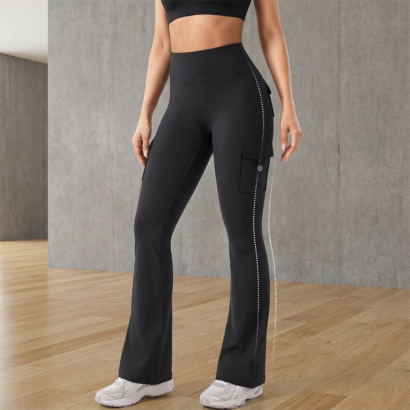 🌸Hot Sale 50% OFF👖Women's High-Waist Flare Yoga Cargo Trousers