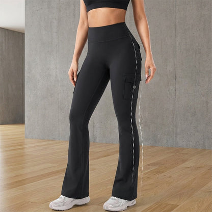 🌸Hot Sale 50% OFF👖Women's High-Waist Flare Yoga Cargo Trousers