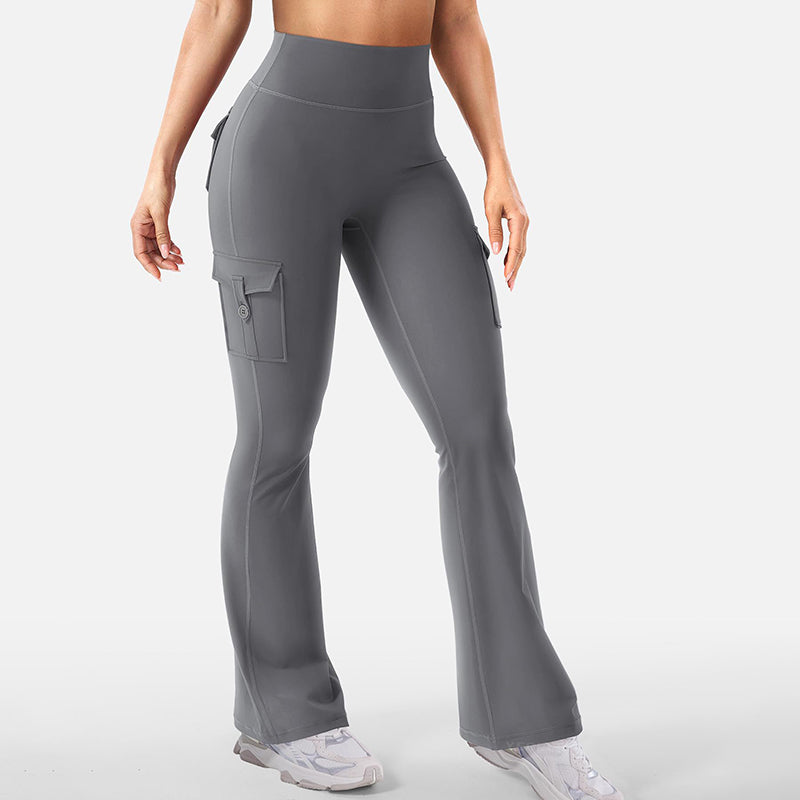 🌸Hot Sale 50% OFF👖Women's High-Waist Flare Yoga Cargo Trousers