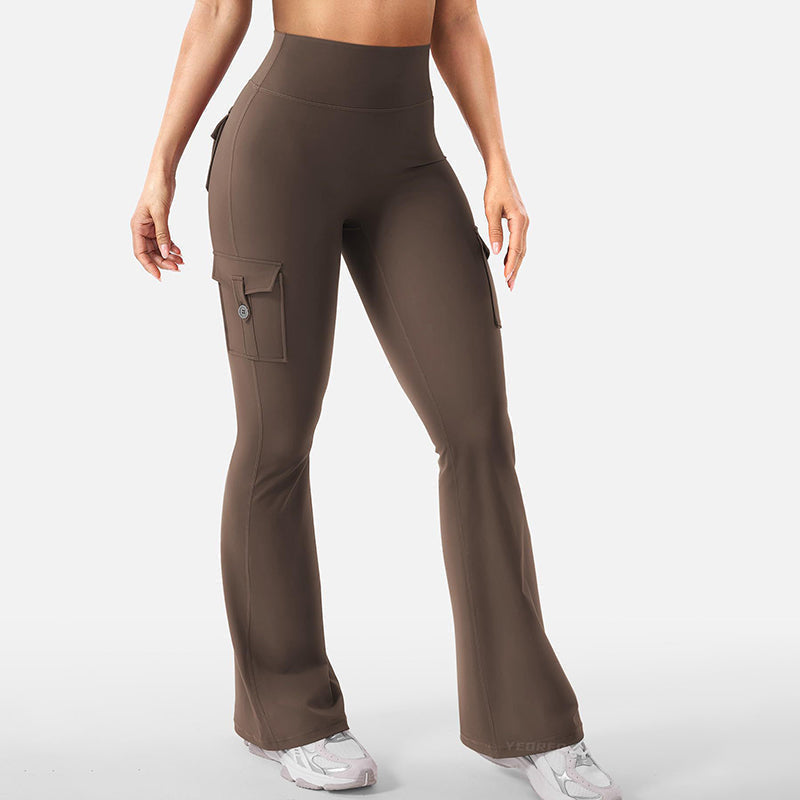 🌸Hot Sale 50% OFF👖Women's High-Waist Flare Yoga Cargo Trousers