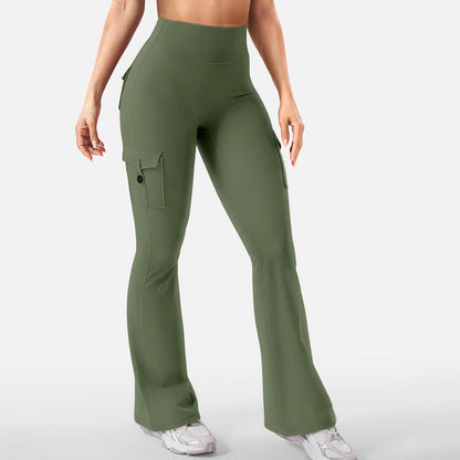 🌸Hot Sale 50% OFF👖Women's High-Waist Flare Yoga Cargo Trousers