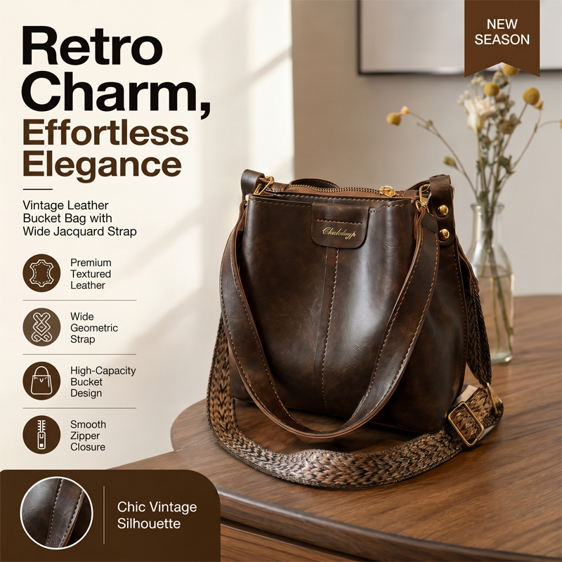 📢📢50% OFF !! ⏰Women's Vintage Large-Capacity Shoulder Bucket Bag