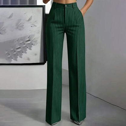 ✨ Women's High-Waisted Striped Wide-Leg Trousers – Flattering Fit For Effortless Everyday Style 🤍