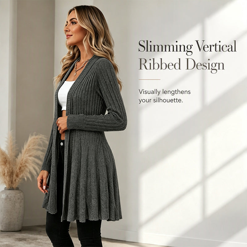 🧶 Effortless Layering | Women's Textured-Knit Open-Front Relaxed Cardigan