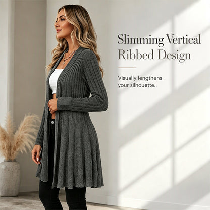 🧶 Effortless Layering | Women's Textured-Knit Open-Front Relaxed Cardigan