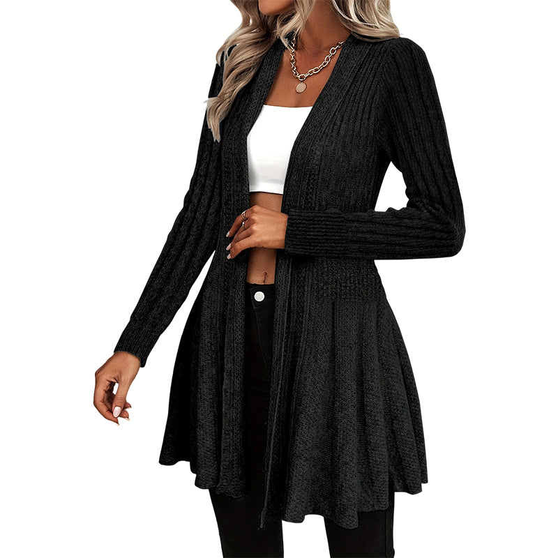 🧶 Effortless Layering | Women's Textured-Knit Open-Front Relaxed Cardigan