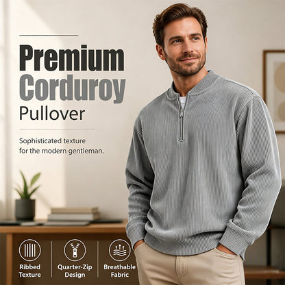 🧥 Men's High-Density Corduroy Pullover – Vertical Ribbed Texture & Unique Character
