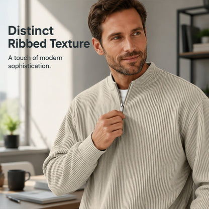 🧥 Men's High-Density Corduroy Pullover – Vertical Ribbed Texture & Unique Character