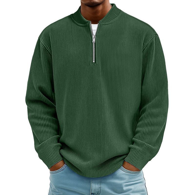 🧥 Men's High-Density Corduroy Pullover – Vertical Ribbed Texture & Unique Character