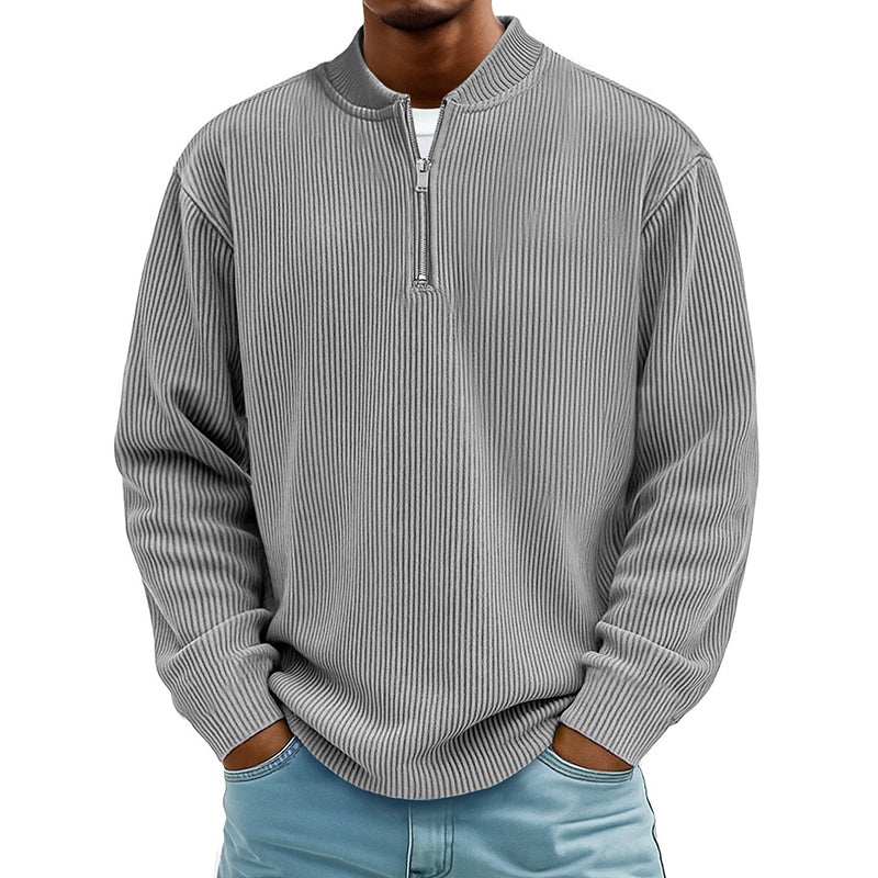 🧥 Men's High-Density Corduroy Pullover – Vertical Ribbed Texture & Unique Character