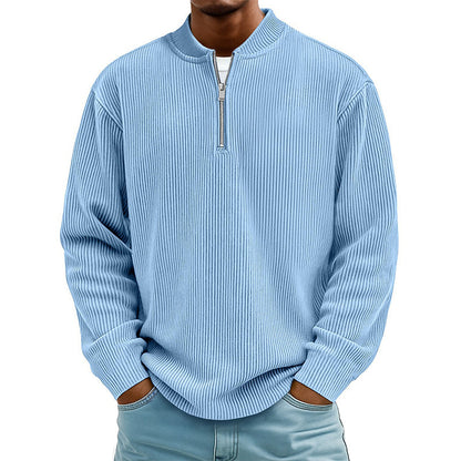 🧥 Men's High-Density Corduroy Pullover – Vertical Ribbed Texture & Unique Character