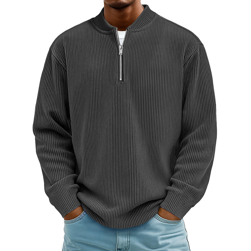 🧥 Men's High-Density Corduroy Pullover – Vertical Ribbed Texture & Unique Character