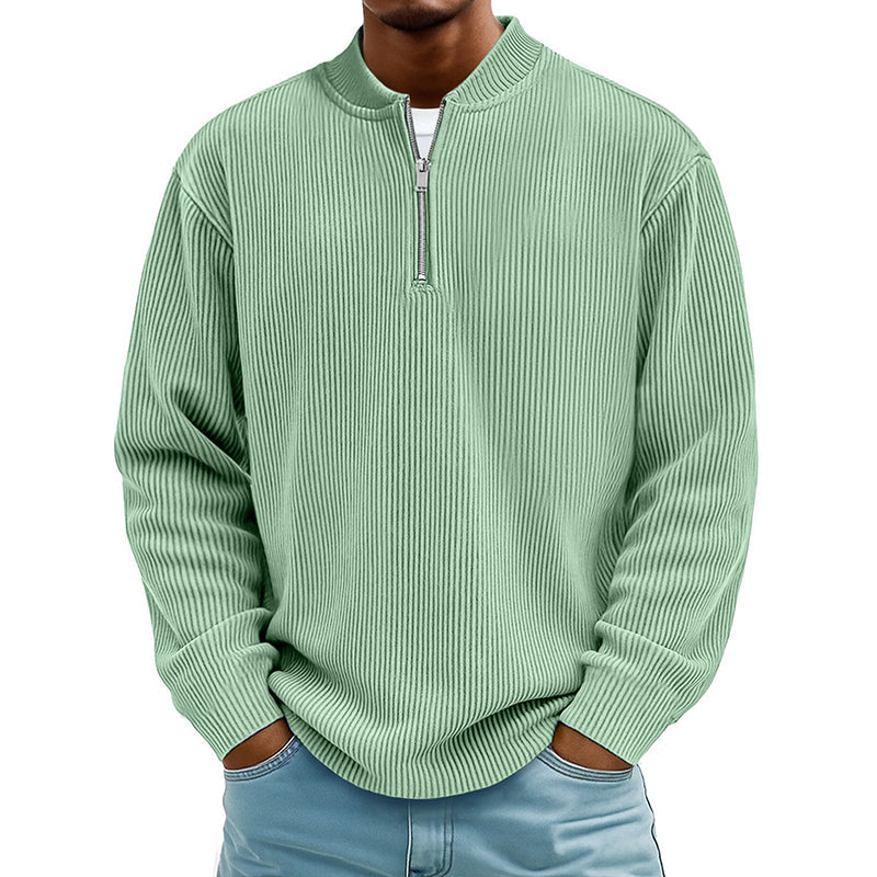 🧥 Men's High-Density Corduroy Pullover – Vertical Ribbed Texture & Unique Character