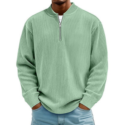 🧥 Men's High-Density Corduroy Pullover – Vertical Ribbed Texture & Unique Character
