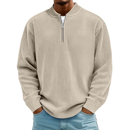 🧥 Men's High-Density Corduroy Pullover – Vertical Ribbed Texture & Unique Character
