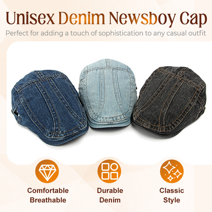 🧢✨Unisex Denim Newsboy Cap – Classic Style, Comfortable Fit, Everyday Versatile
