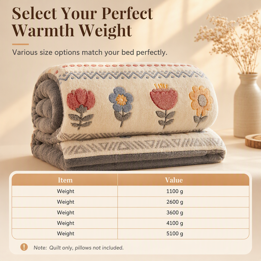 ⏳50% off⏰🛌 Double-Sided Sherpa Fleece Winter Comforter – Thick Warm Quilt with Soft Velvet Feel, Cozy Bedding for Cold Nights❄️