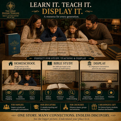 📜 Synchronological History Chart – Fold-Out Visual Timeline, Compare Centuries at a Glance & Durable Cardboard Design – A Striking Scholarly Display for Home or Classroom 🏛️