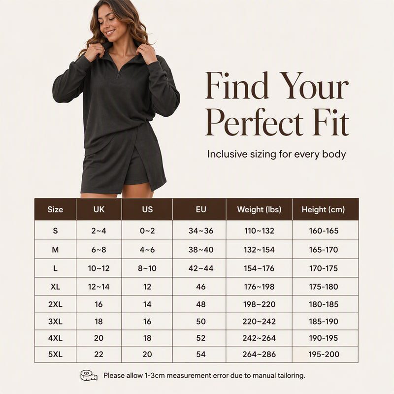 ✨Women's Half-Zip Pullover & Asymmetrical Wrap Skort Set – Sporty, Chic, Perfect for Active Days