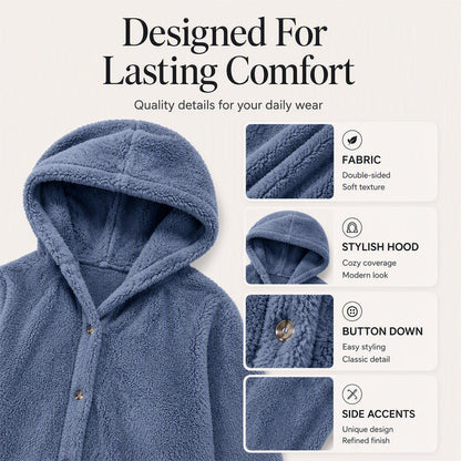 ⏳LAST DAY SALE ONLY ￡18.99!!✨🍂Women's Loose-Fit Hooded Plush Jacket