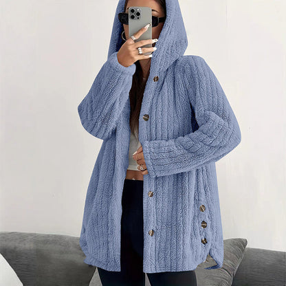 ⏳LAST DAY SALE ONLY ￡18.99!!✨🍂Women's Loose-Fit Hooded Plush Jacket