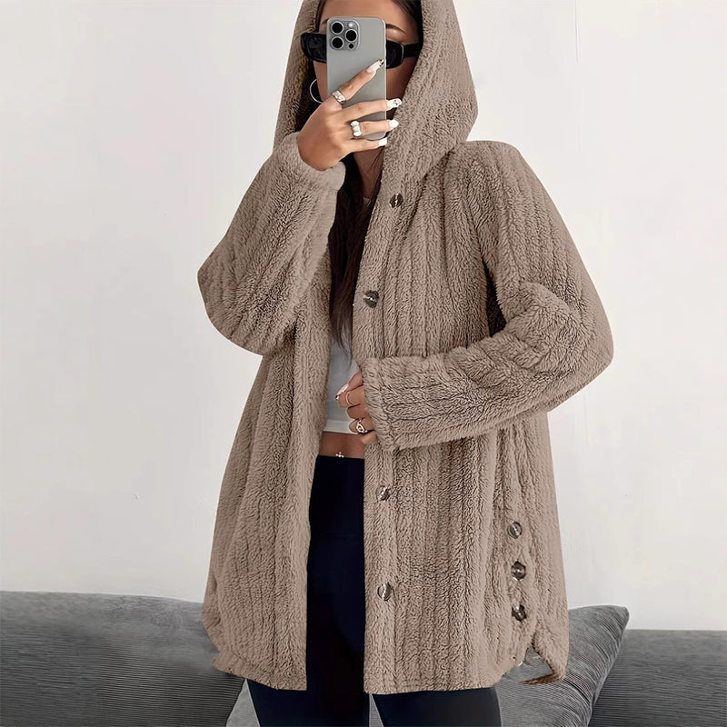 ⏳LAST DAY SALE ONLY ￡18.99!!✨🍂Women's Loose-Fit Hooded Plush Jacket