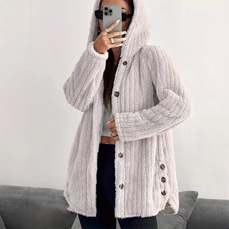 ⏳LAST DAY SALE ONLY ￡18.99!!✨🍂Women's Loose-Fit Hooded Plush Jacket