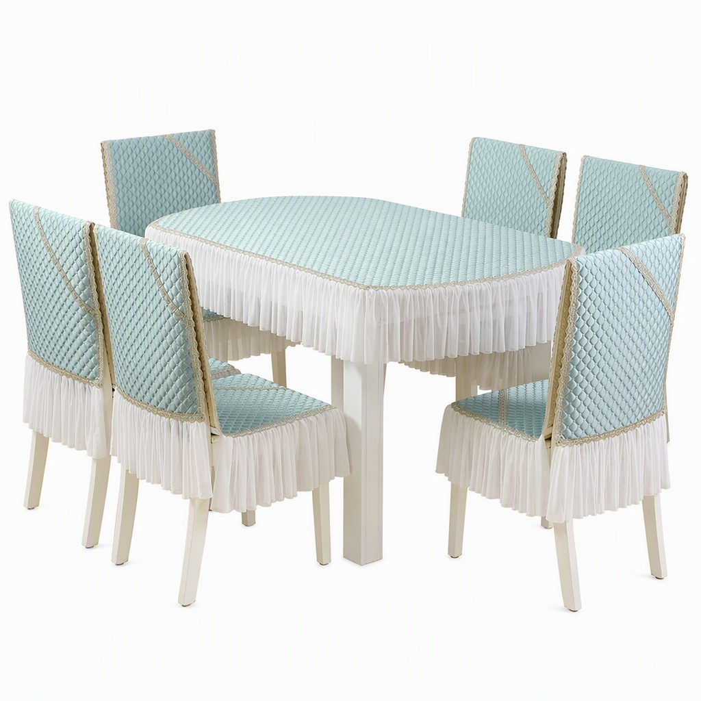 ⏳ 50% OFF! ✨ Modern Minimalist Dining Tablecloth & Chair Cover Set – Thick Quilted Padding, Nordic Swan Embroidery & Diamond Quilting – Elegant Protection for Daily Dining 🪑🦢