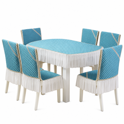 ⏳ 50% OFF! ✨ Modern Minimalist Dining Tablecloth & Chair Cover Set – Thick Quilted Padding, Nordic Swan Embroidery & Diamond Quilting – Elegant Protection for Daily Dining 🪑🦢