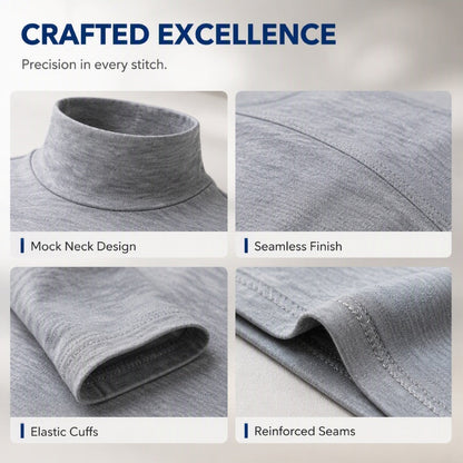 🔥50% OFF!✨Men's Slim Fit Mock Turtleneck Top – Sleek, Stretchy, Modern Everyday Essential