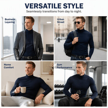 🔥50% OFF!✨Men's Slim Fit Mock Turtleneck Top – Sleek, Stretchy, Modern Everyday Essential