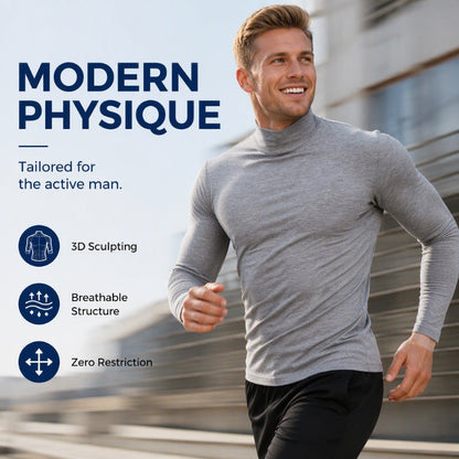 🔥50% OFF!✨Men's Slim Fit Mock Turtleneck Top – Sleek, Stretchy, Modern Everyday Essential