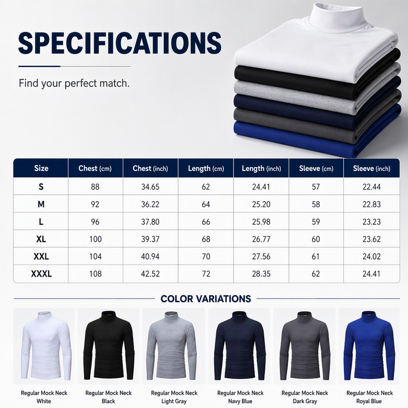 🔥50% OFF!✨Men's Slim Fit Mock Turtleneck Top – Sleek, Stretchy, Modern Everyday Essential