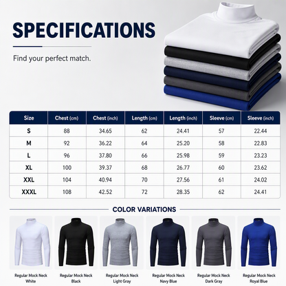 🔥50% OFF!✨Men's Slim Fit Mock Turtleneck Top – Sleek, Stretchy, Modern Everyday Essential