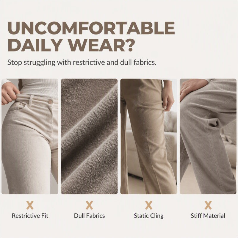 🌸Hot Sale 50% OFF 👖 Women's Corduroy High-Waisted Wide-Leg Pants | Retro Texture & Flattering Fit